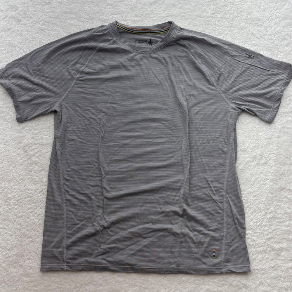 Smartwool Merino 150 Mens Medium Grey Micro Stripe Short Sleeve Base Layer Tee